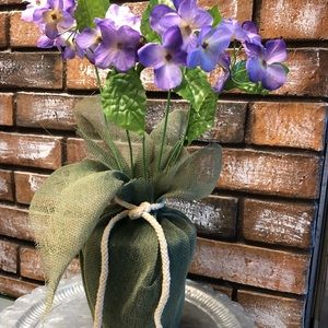 Handcrafted Rustic Burlap Floral Arrangement